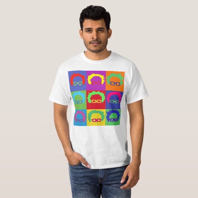 Bernie-Sandpapierschleifmaschine-Kunst-Pixel 8bit T-Shirt (Vorne ganz)
