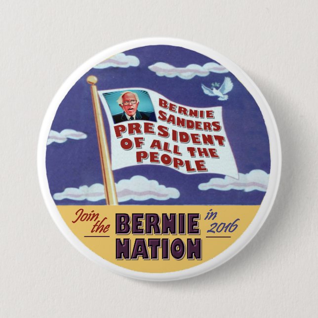 Bernie-Sandpapierschleifmaschine-Präsident aller Button (Vorderseite)