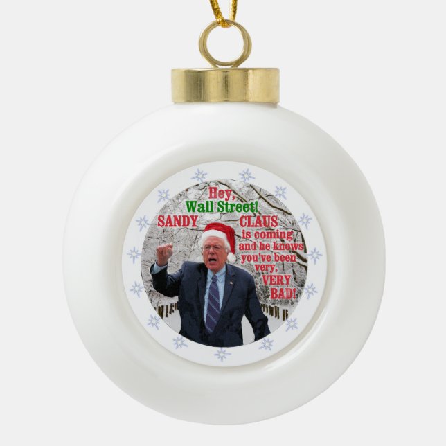 Bernie-Sandpapierschleifmaschinen 2016 Keramik Kugel-Ornament (Vorderseite)