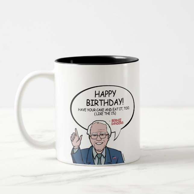 Bernie-Sandpapierschleifmaschinen, die grüßen - Zweifarbige Tasse (Links)