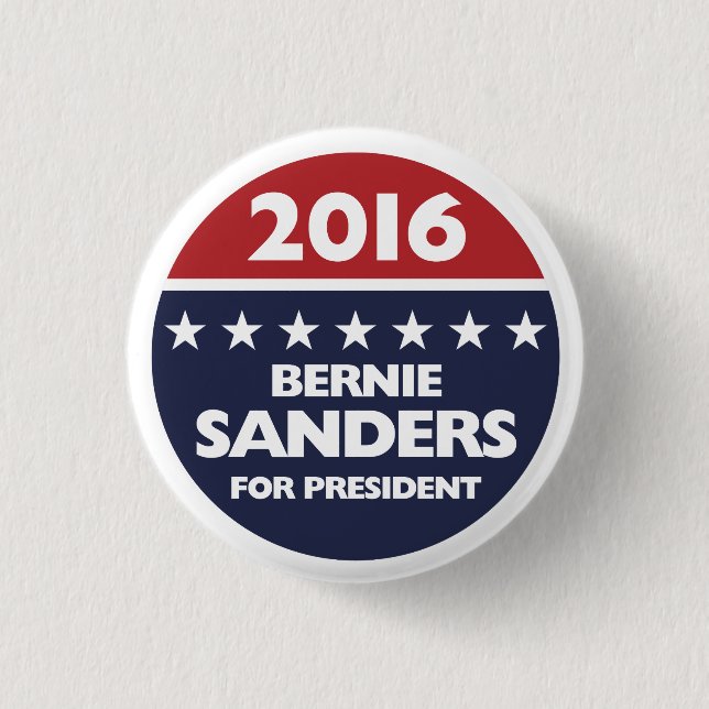 Bernie-Sandpapierschleifmaschinen für Präsidenten Button (Vorderseite)