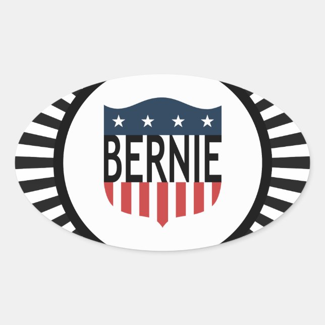 BERNIE US Flagge Ovaler Aufkleber (Vorderseite)