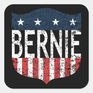 BERNIE US Flagge Quadratischer Aufkleber