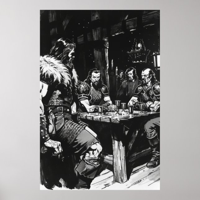 Bernie Wrightson Black Ink Comic Art Style Poster (Vorne)