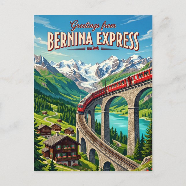 Bernina Express Schweiz Postkarte (Vorderseite)
