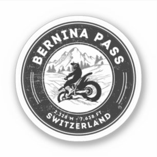 Bernina Pass Schweizer Alpen Motorradtour Aufkleber