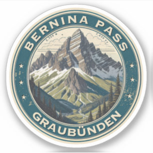 Berninapass Schweiz im Freien Gebirgspass Aufkleber