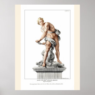 Berninis David in einer Gravur von Nicolas Dorigny Poster