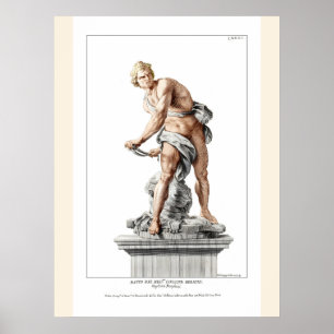 Berninis David in einer Gravur von Nicolas Dorigny Poster