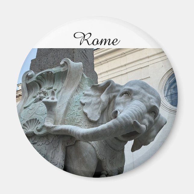 Berninis Elefant und Obelisk - Rom Italien Magnet (Vorne)