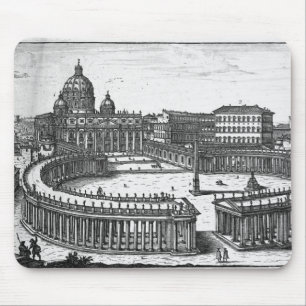 Berninis ursprünglicher Plan für St Peter Quadrat Mousepad
