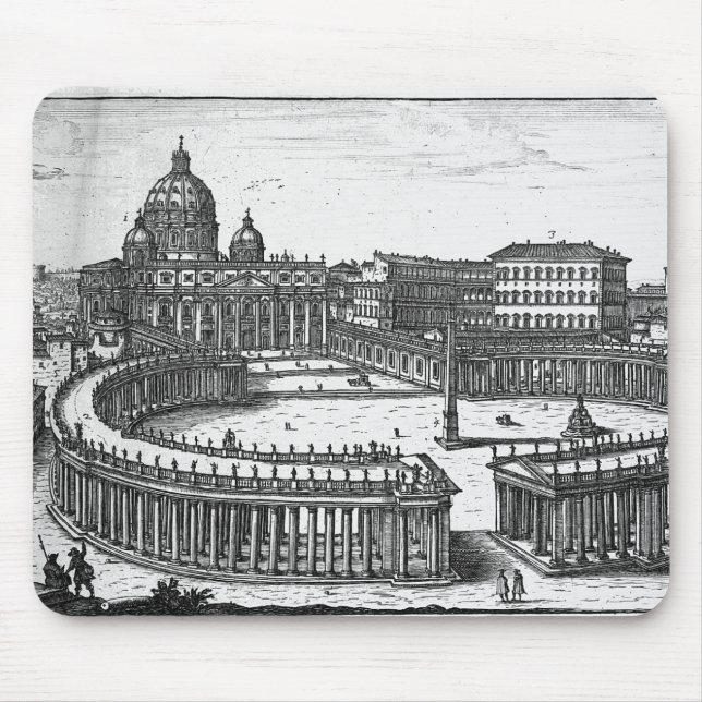 Berninis ursprünglicher Plan für St Peter Quadrat Mousepad (Vorne)