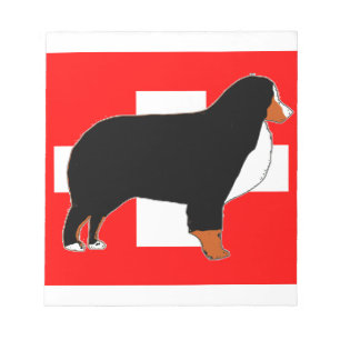 bernischer Berghund-Silhouette auf Fahrust Notizblock