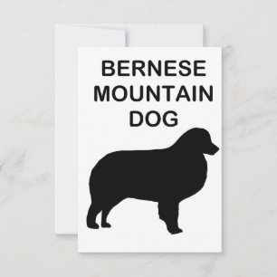 bernischer Berghund Silhouette mit Namen Karte