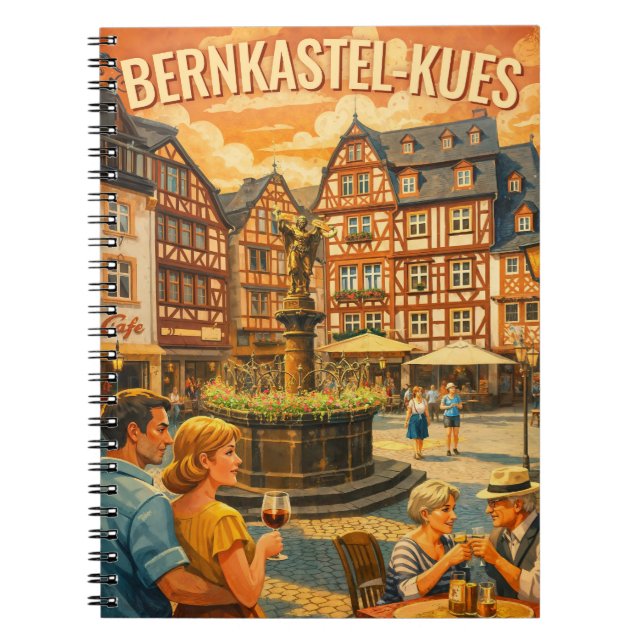 Bernkastel-Kues Germany Vintage Travel Art Notizblock (Vorderseite)