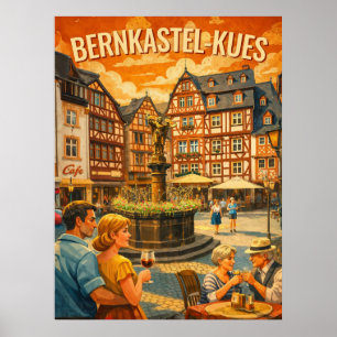 Bernkastel-Kues Vintage Reise Kunst Poster