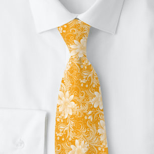 Bernstein-Blumen-Batik Krawatte