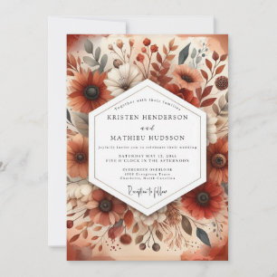 Bernstein-Botanische-Herbstromanze-Hochzeit Einladung