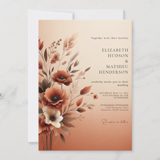 Bernstein-Ethereal-Bloom-Hochzeit Einladung (Vorderseite)