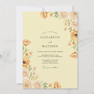 Bernstein-Mohn-Wiesen-Hochzeit Einladung