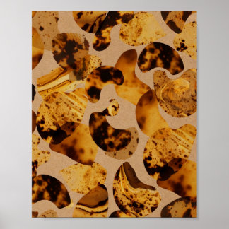 Bernstein-Schildpatt-Muster-Kunstposter Poster
