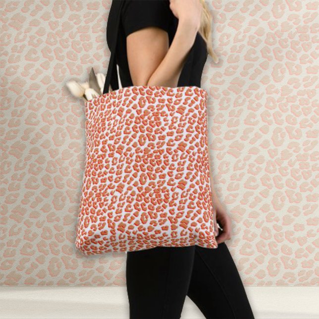 Bernsteinfarben und weißes Leopard (Amber Color Leopard Print Tote Bag
)