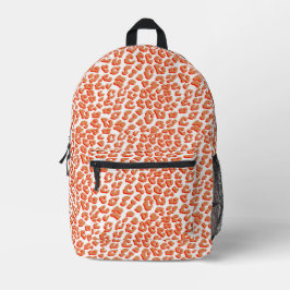 Bernsteinfarben und weißes Leopard Bedruckter Rucksack
