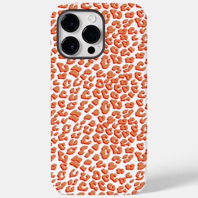 Bernsteinfarben und weißes Leopard Case-Mate iPhone Hülle (Rückseite)