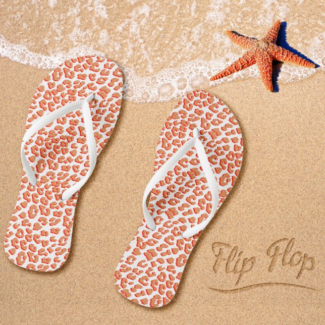 Bernsteinfarben und weißes Leopard Flip Flops (Von Creator hochgeladen)