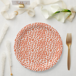 Bernsteinfarben und weißes Leopard Pappteller