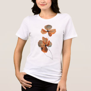 Bernsteinfarbene Flüsterblütenblätter blühen still Tri-Blend Shirt