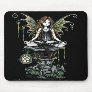 "Bernsteinfarbige" gotische Lotos-Natur-Feen-Kunst Mousepad