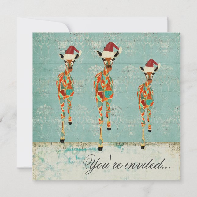 Bernsteinfarbige u. azurblaue einladung (Vorderseite)