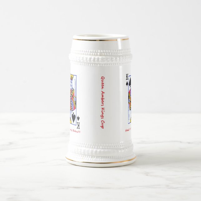 Bernsteinfarbiger Geburtstag Bierglas (Mittel)