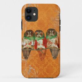 Bernsteinfarbiger Rosen-Eulen iPhone Kasten Case-Mate iPhone Hülle