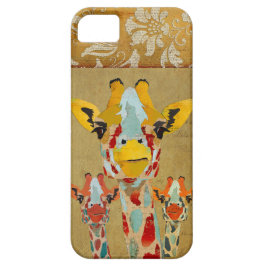 Bernsteinfarbiger spähender Giraffen-Golddamast Case-Mate iPhone Hülle