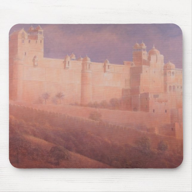 Bernsteinfarbiges Fort Jaipur Mousepad (Vorne)
