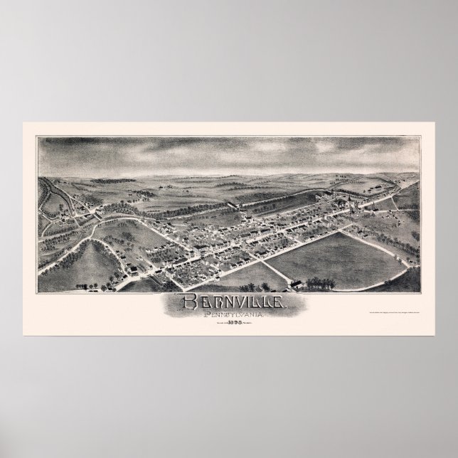 Bernville, PA Panoramic Map - 1898 Poster (Vorne)