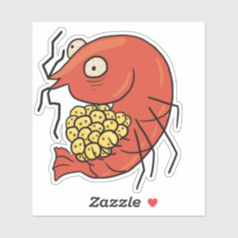 Berried Frazzled Red Cherry Shrimp Sticker