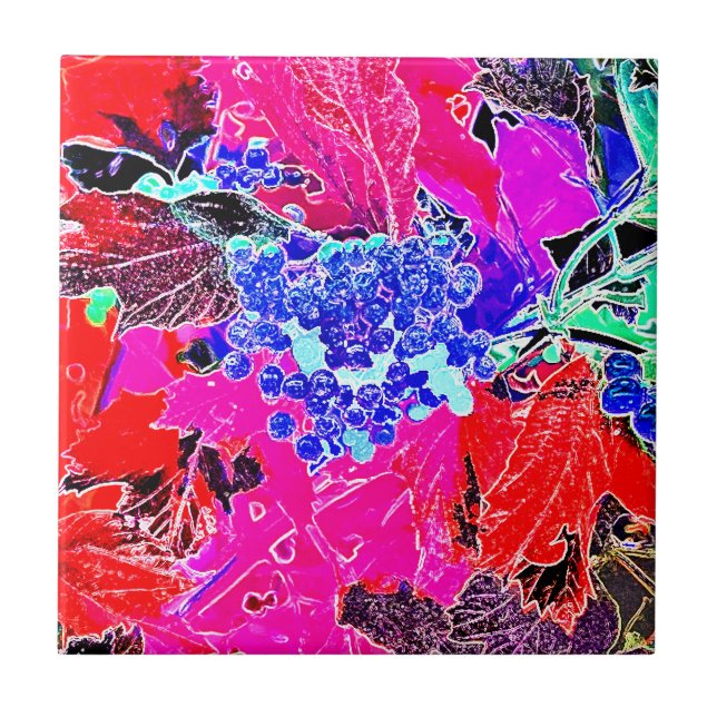 BERRIEN UND BLÄTTER FLIESE (Vorderseite)