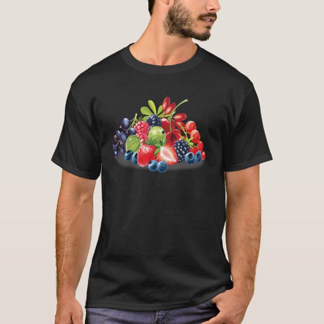 Berries All Kinds Strawberry Blueberry Raspberry T-Shirt (Vorderseite)