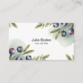 Berries and Branches Watercolor Splash Visitenkarte