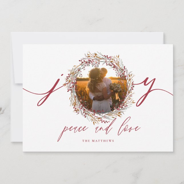 Berries and Joliday Foto Card Feiertagskarte (Vorderseite)