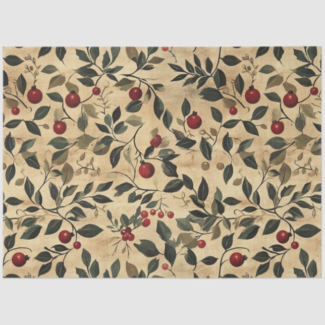 Berries Christmas Art Seidenpapier (Vorderseite)