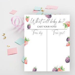 Berries Gender offenbaren Boy oder Girl Chart Poster