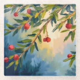 Berries & Greenery | Merry Christmas Glasuntersetzer