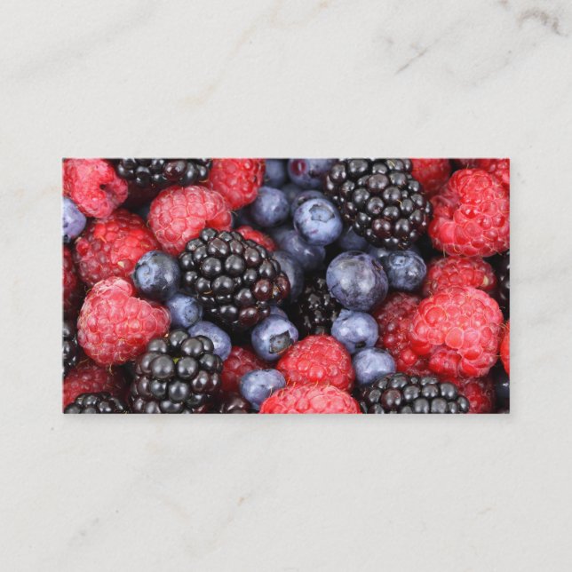 Berries Heidelbeere BlackBerry Himbeere Visitenkarte (Vorderseite)