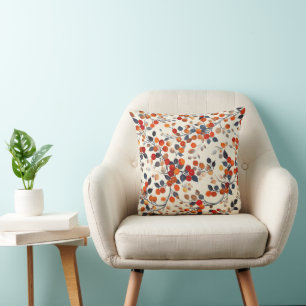 Berries Herbst Blätter neutral texturiert erdig Kissen