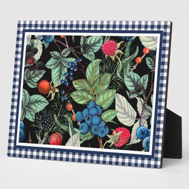 Berries Medley on Country Gingham Fotoplatte (Seite)