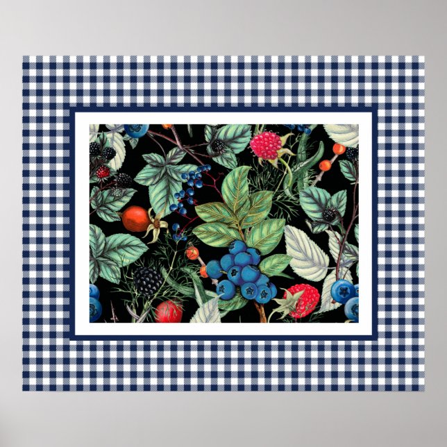 Berries Medley on Country Gingham Poster (Vorne)